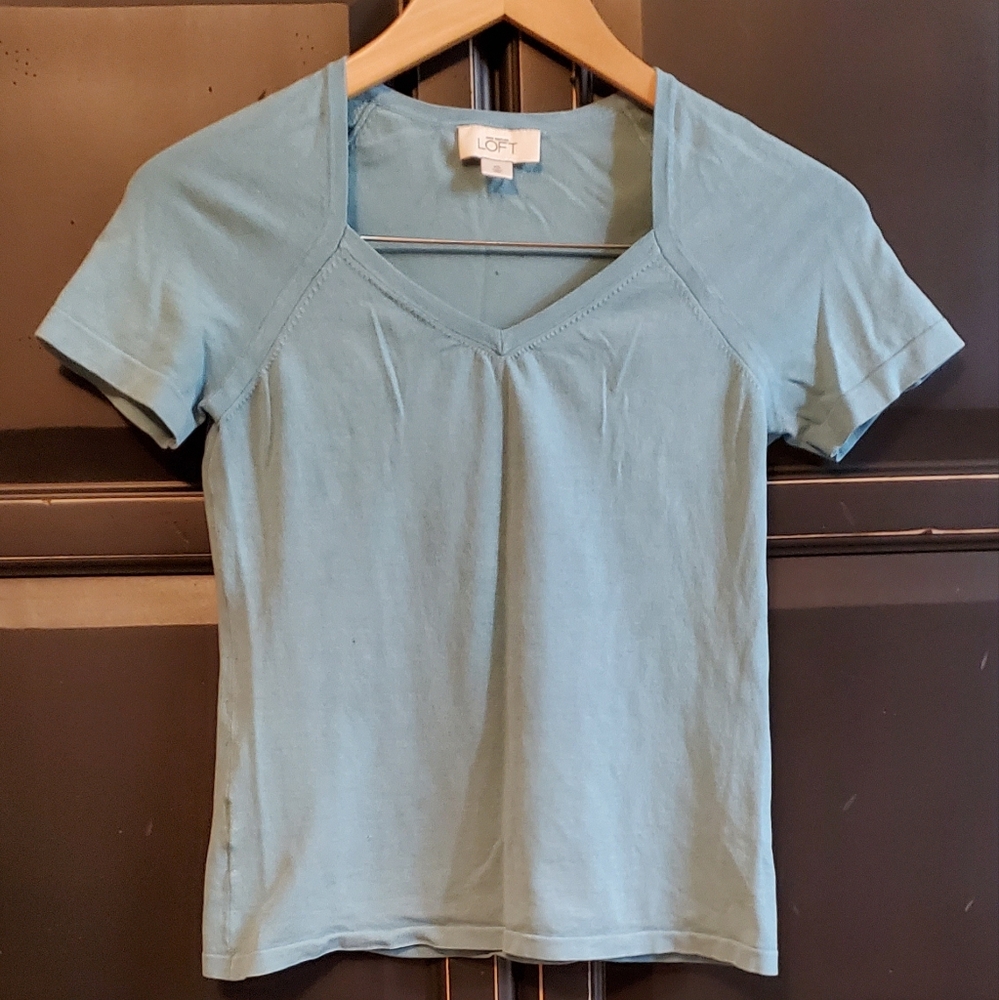 LOFT Sky Blue Knit Top